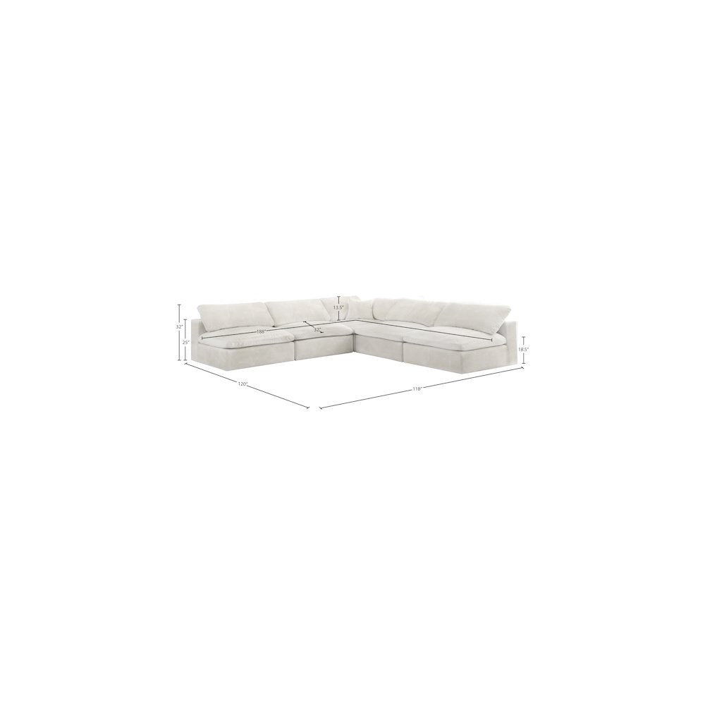 Cozy Cream Velvet Comfort Modular Sectional