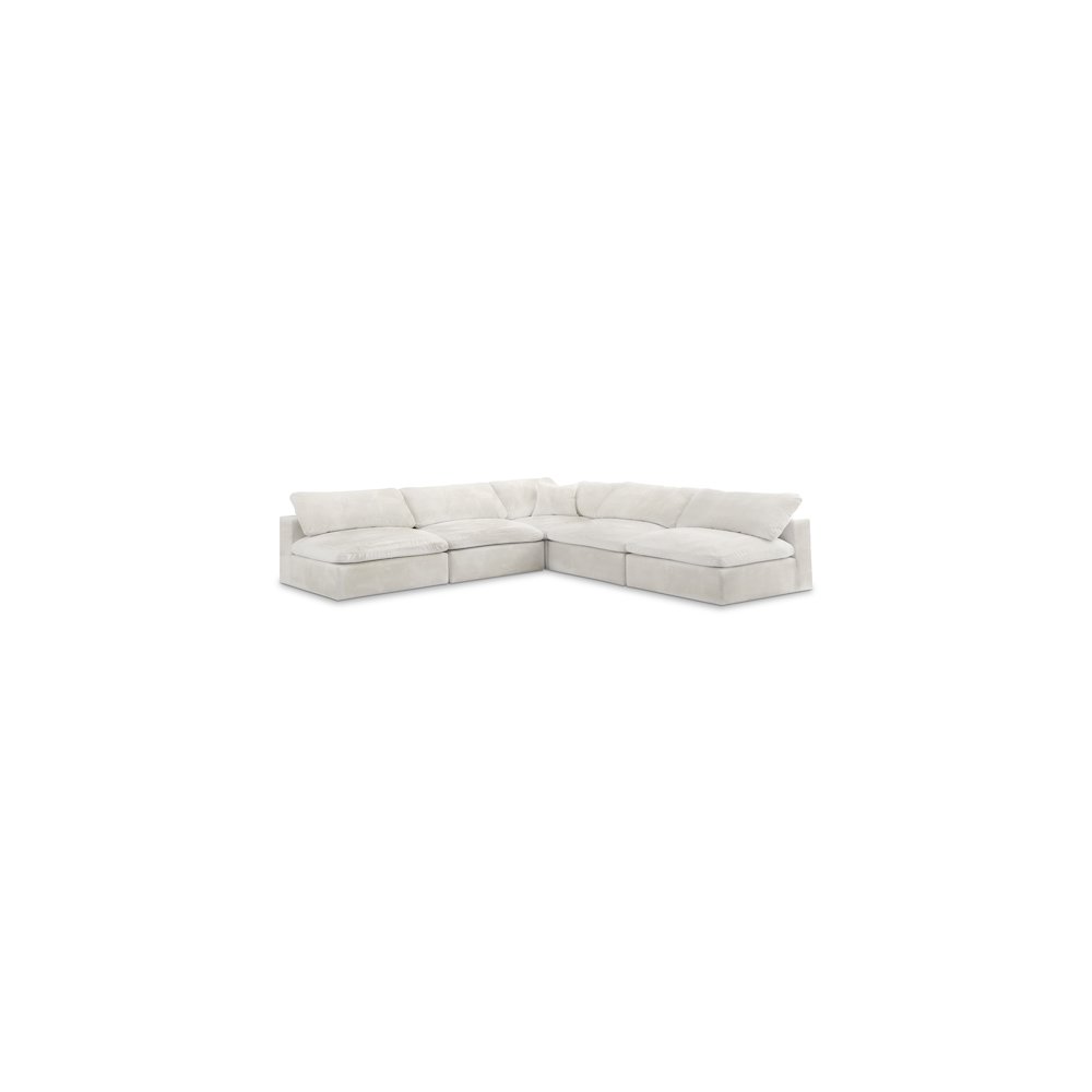 Cozy Cream Velvet Comfort Modular Sectional