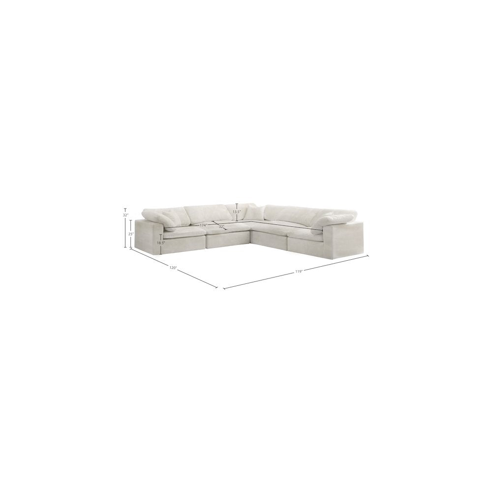 Cozy Cream Velvet Comfort Modular Sectional