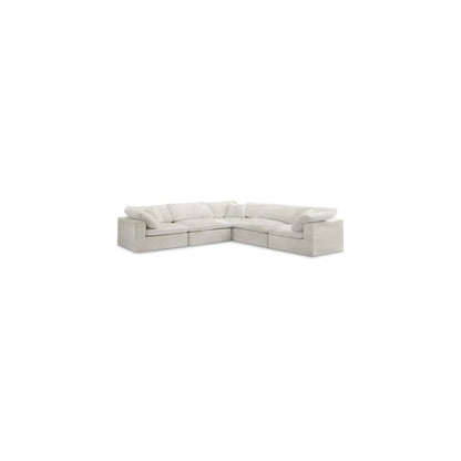 Cozy Cream Velvet Comfort Modular Sectional