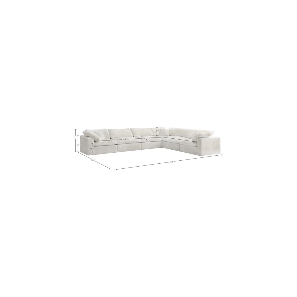 Cozy Cream Velvet Comfort Modular Sectional