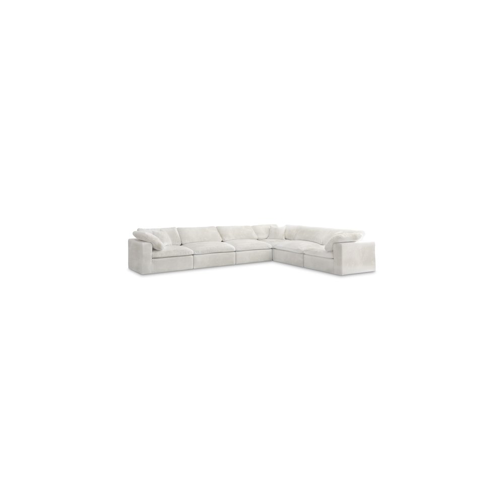 Cozy Cream Velvet Comfort Modular Sectional
