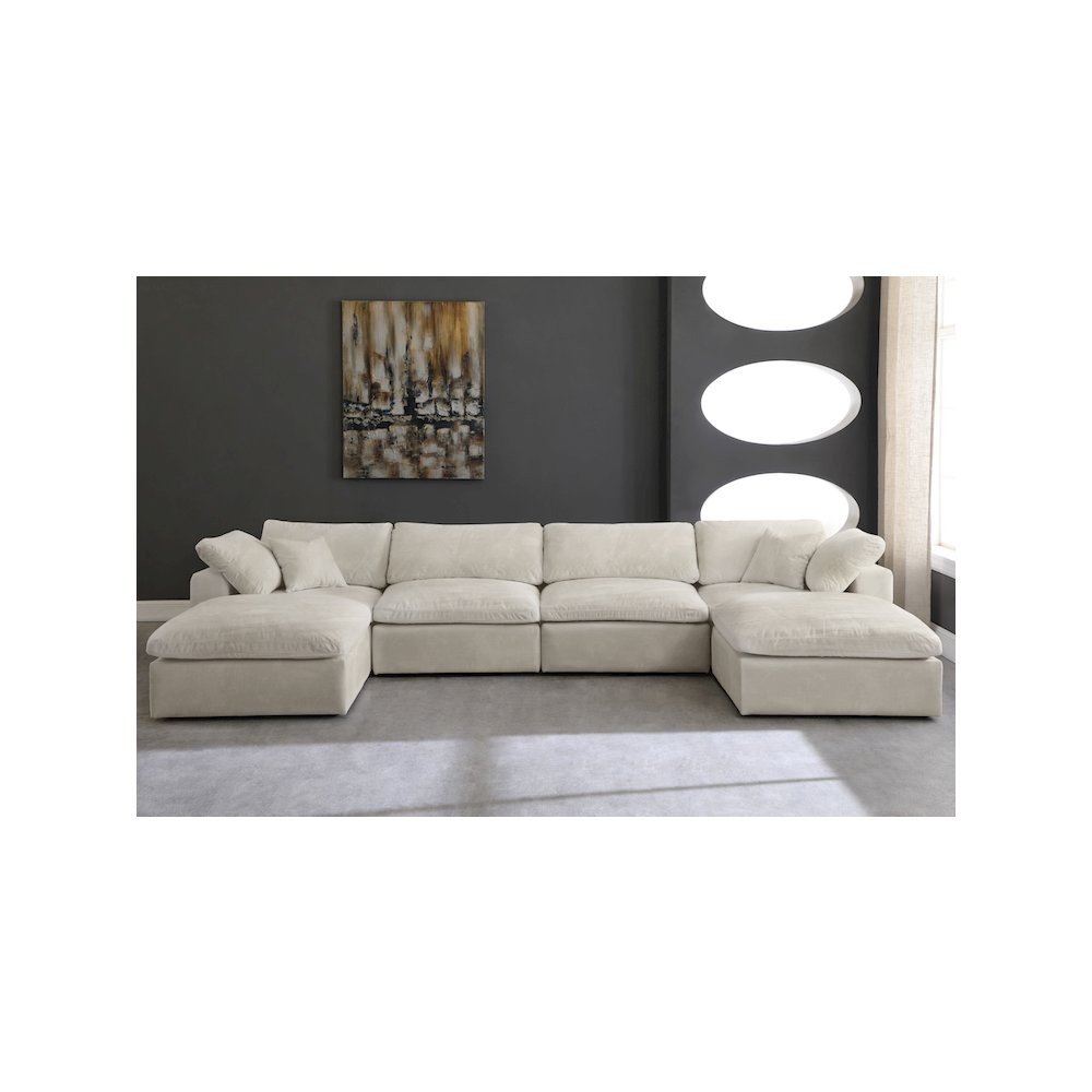 Cozy Cream Velvet Comfort Modular Sectional