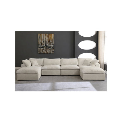 Cozy Cream Velvet Comfort Modular Sectional