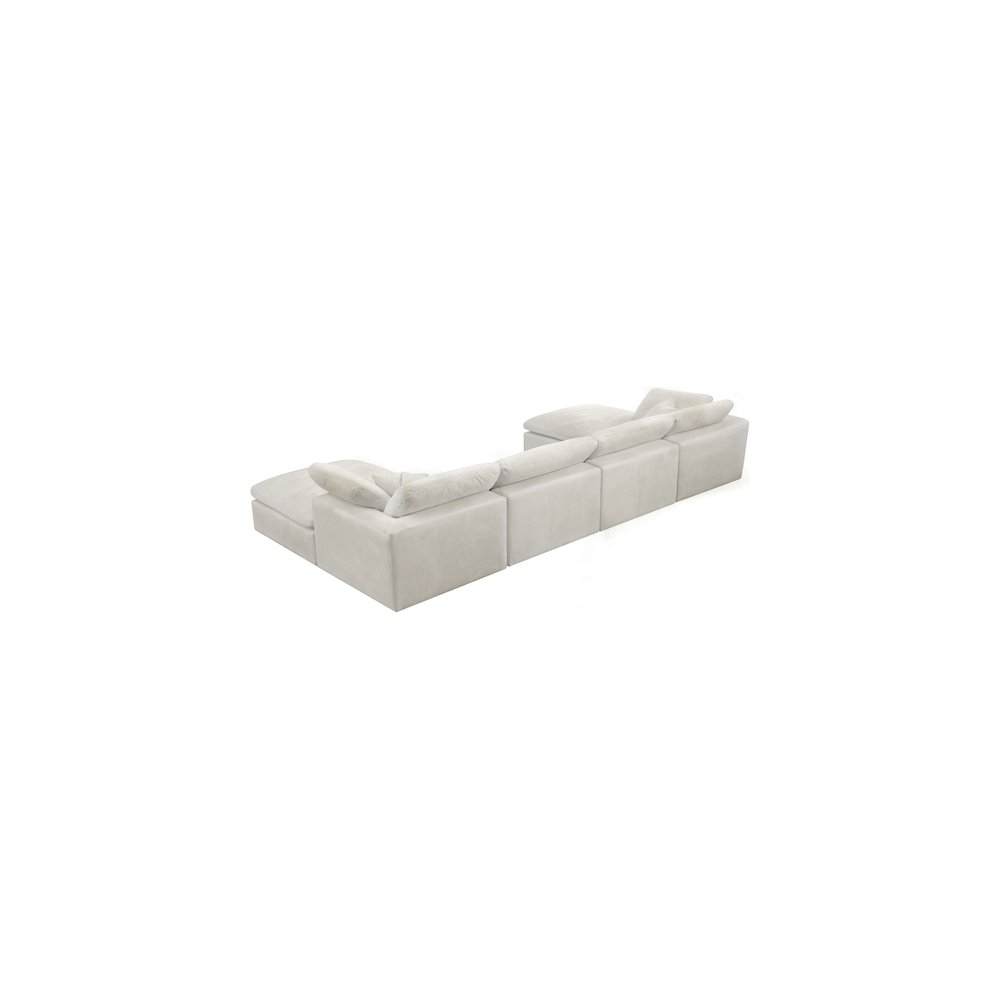 Cozy Cream Velvet Comfort Modular Sectional