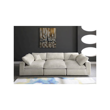 Cozy Cream Velvet Comfort Modular Sectional