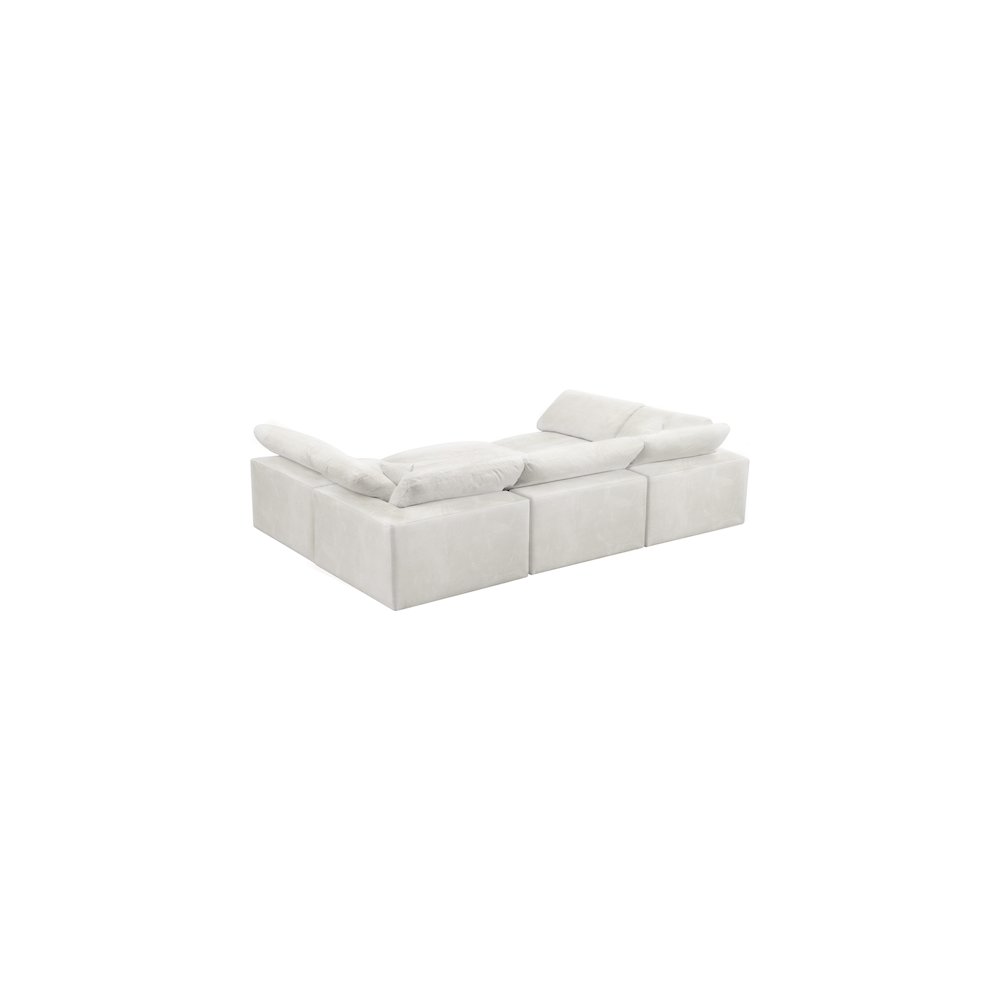 Cozy Cream Velvet Comfort Modular Sectional
