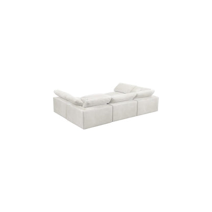 Cozy Cream Velvet Comfort Modular Sectional