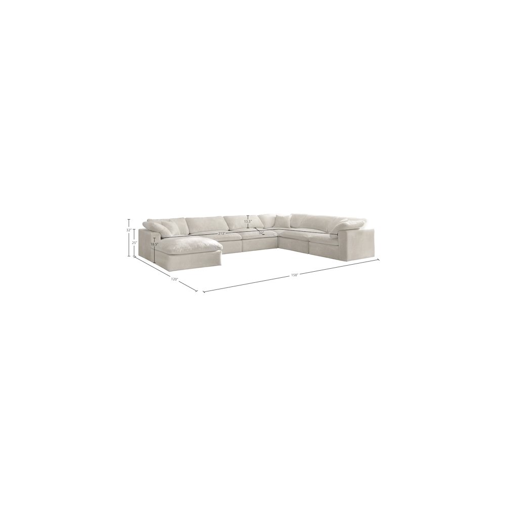 Cozy Cream Velvet Comfort Modular Sectional