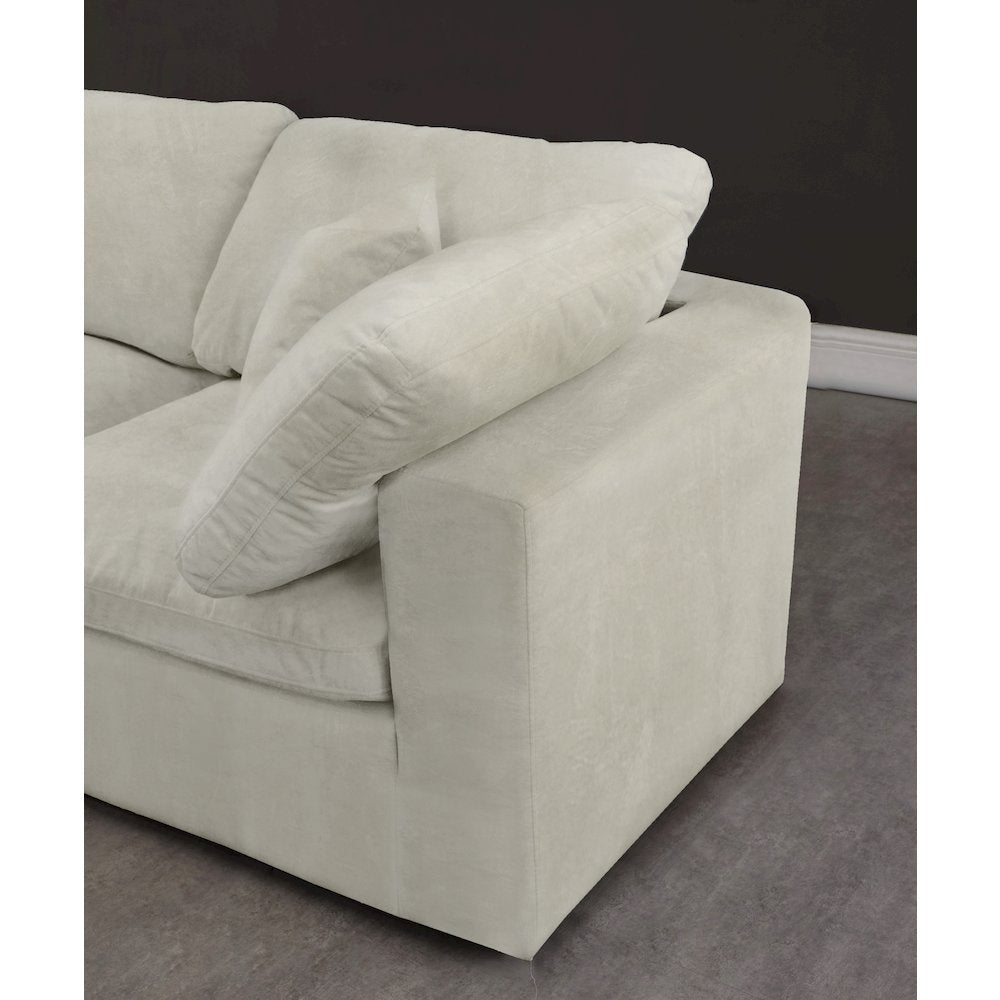 Cozy Cream Velvet Comfort Modular Sectional