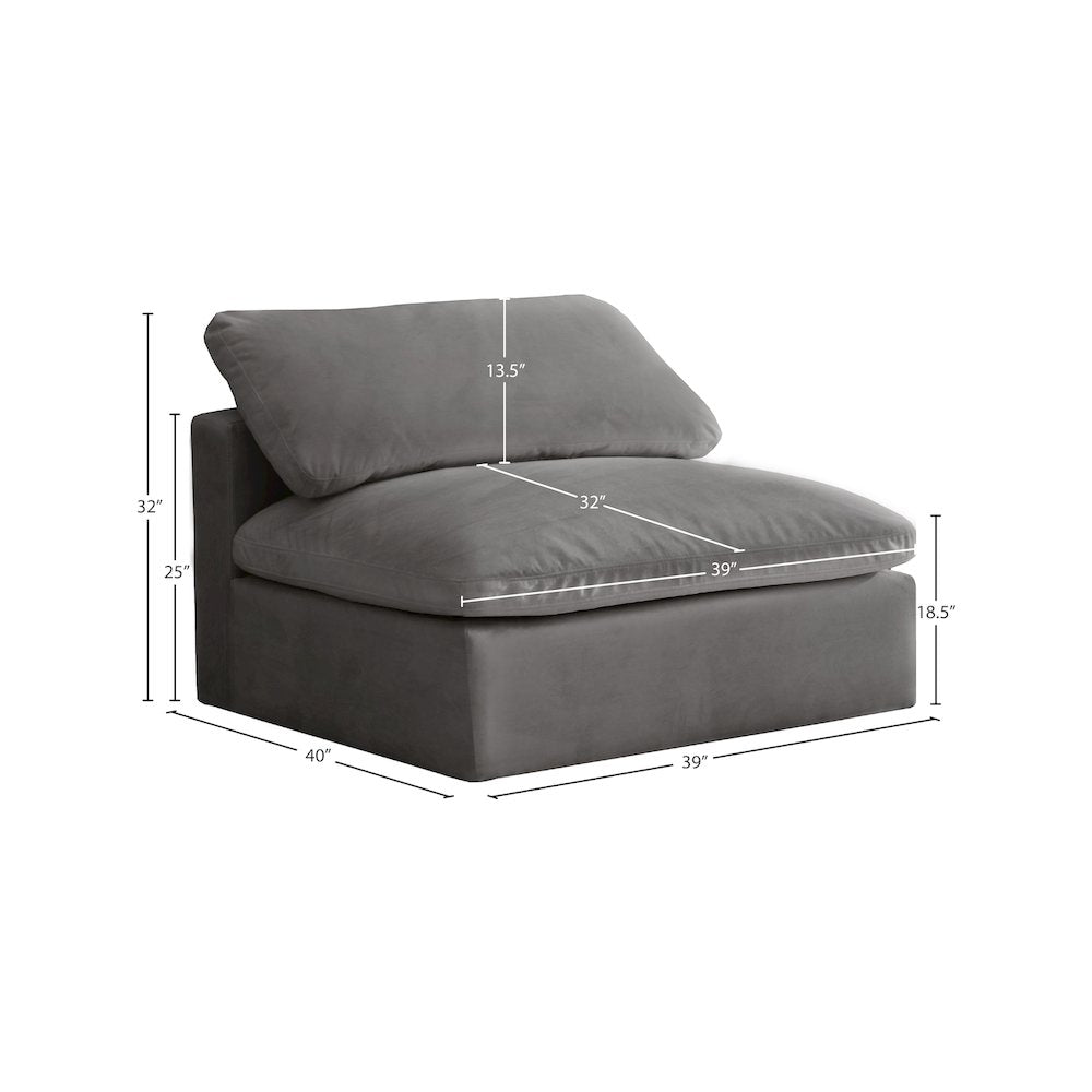 Cozy Grey Velvet Chair