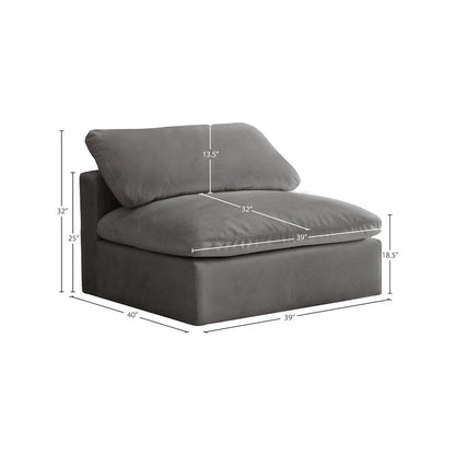 Cozy Grey Velvet Chair