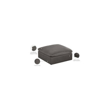 Cozy Grey Velvet Ottoman
