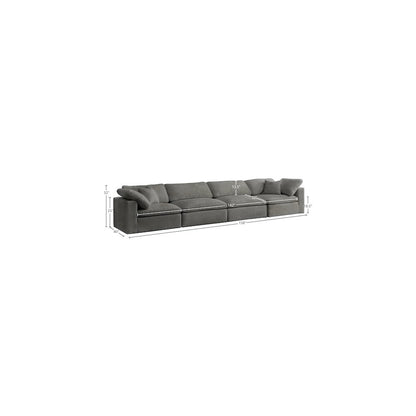 Cozy Grey Velvet Comfort Modular Sofa