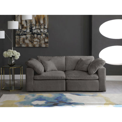 Cozy Grey Velvet Comfort Modular Sofa