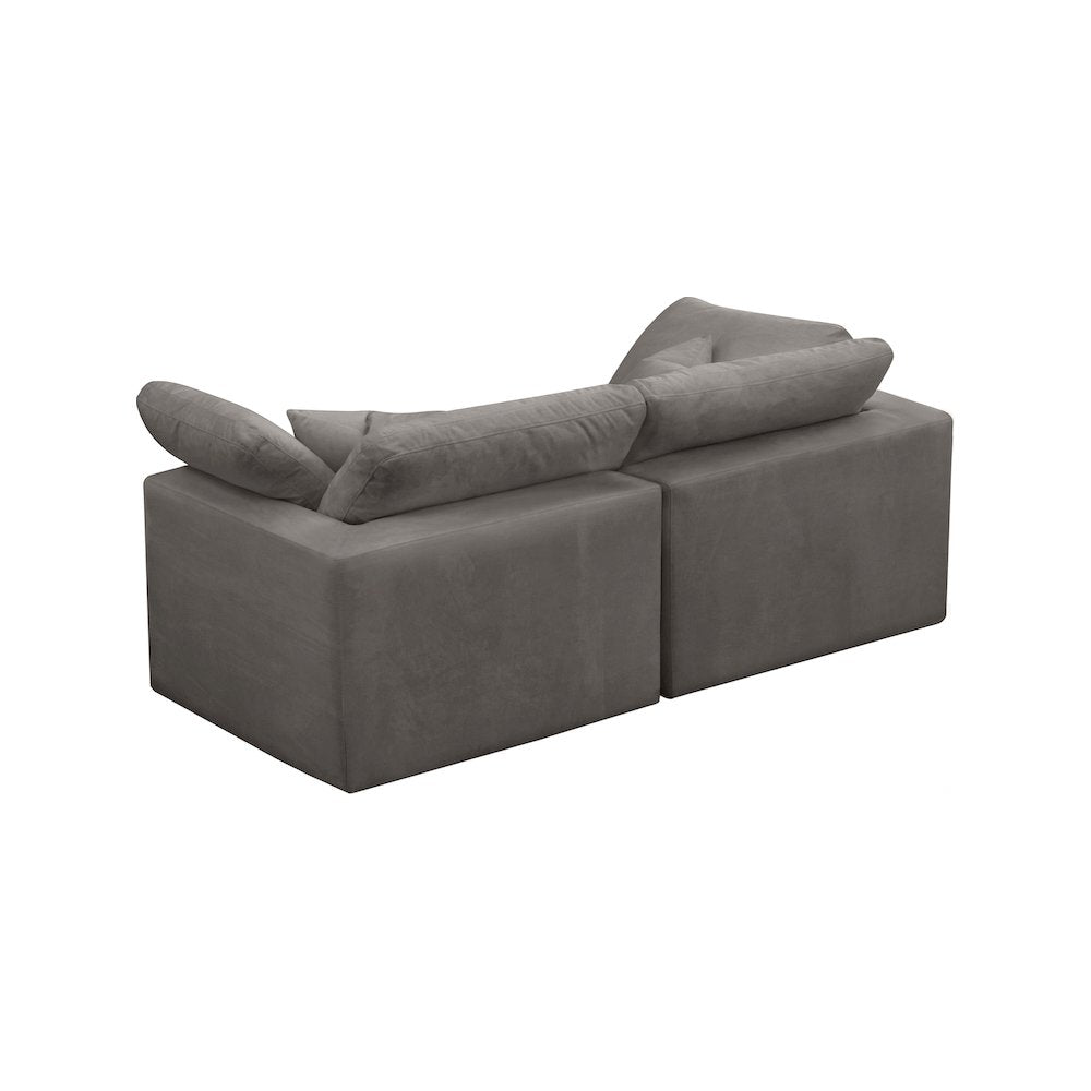 Cozy Grey Velvet Comfort Modular Sofa