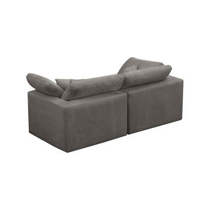 Cozy Grey Velvet Comfort Modular Sofa