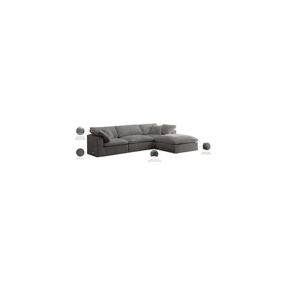 Cozy Grey Velvet Comfort Modular Sectional