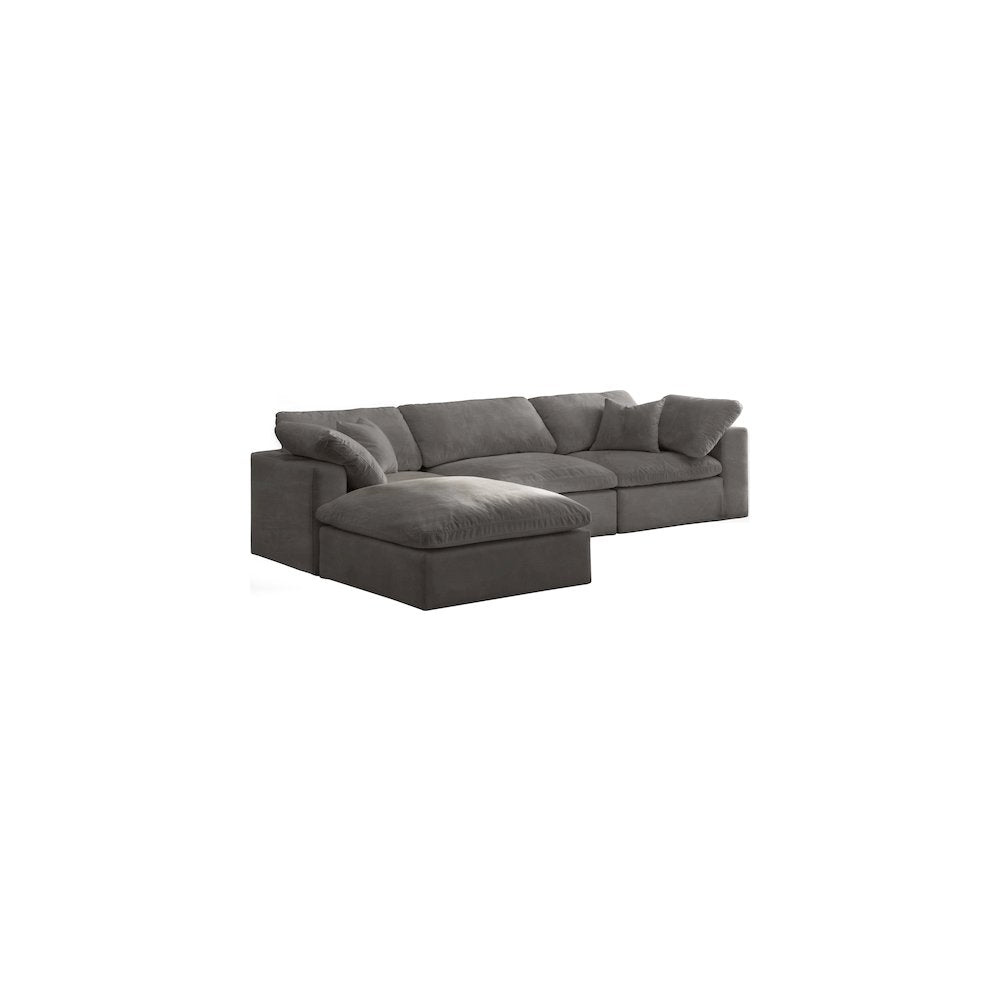 Cozy Grey Velvet Comfort Modular Sectional