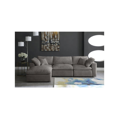 Cozy Grey Velvet Comfort Modular Sectional