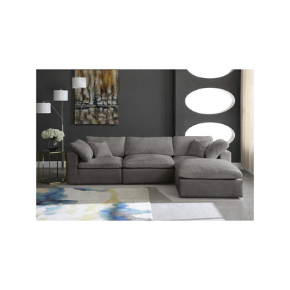 Cozy Grey Velvet Comfort Modular Sectional