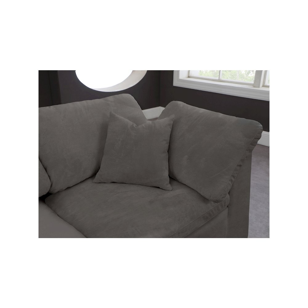 Cozy Grey Velvet Comfort Modular Sectional