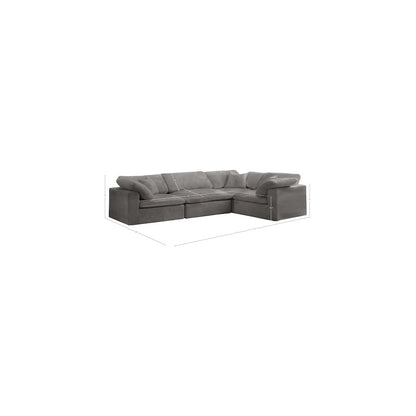 Cozy Grey Velvet Modular Sectional