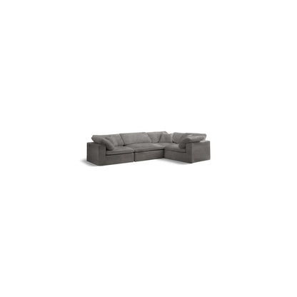Cozy Grey Velvet Modular Sectional
