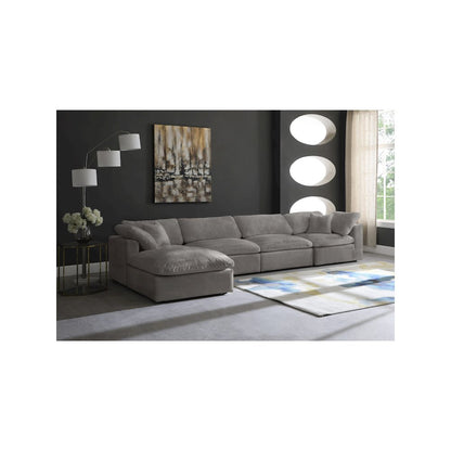 Cozy Grey Velvet Comfort Modular Sectional