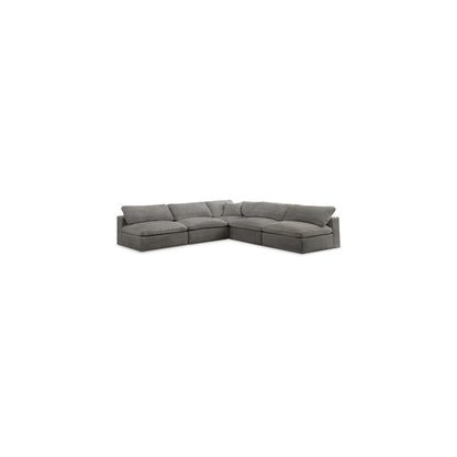 Cozy Grey Velvet Comfort Modular Sectional