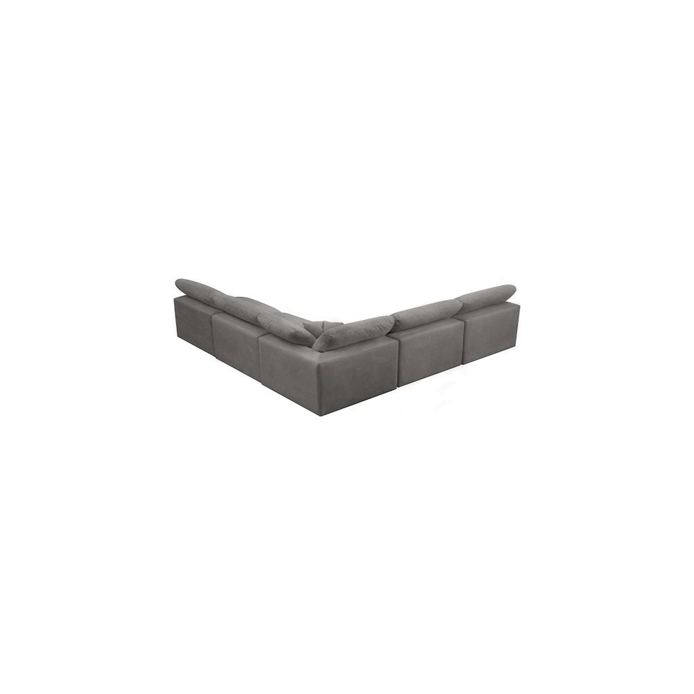 Cozy Grey Velvet Comfort Modular Sectional