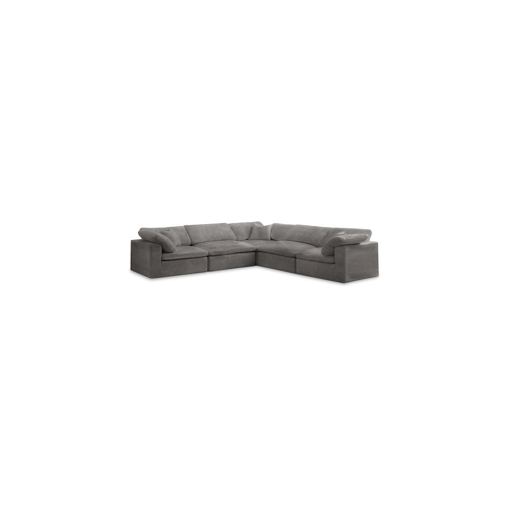 Cozy Grey Velvet Comfort Modular Sectional