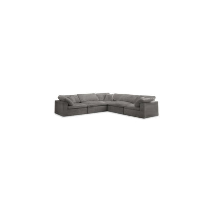 Cozy Grey Velvet Comfort Modular Sectional