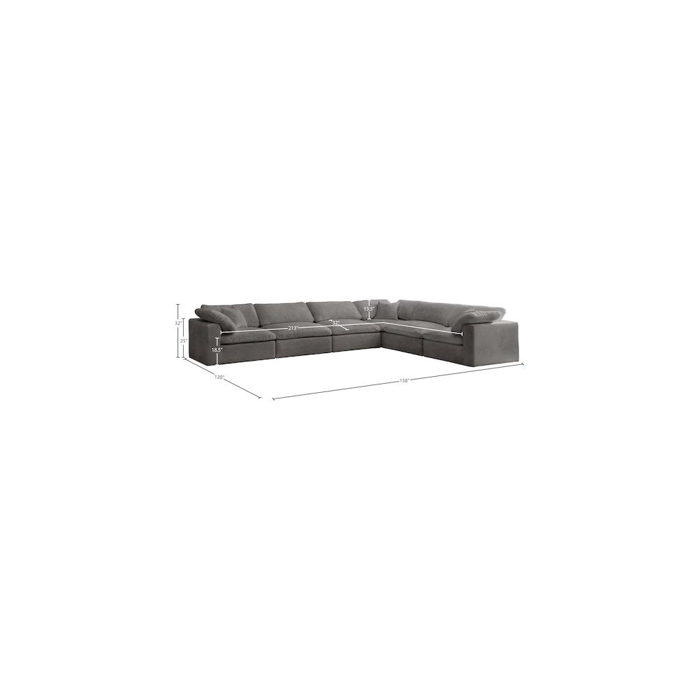 Cozy Grey Velvet Comfort Modular Sectional