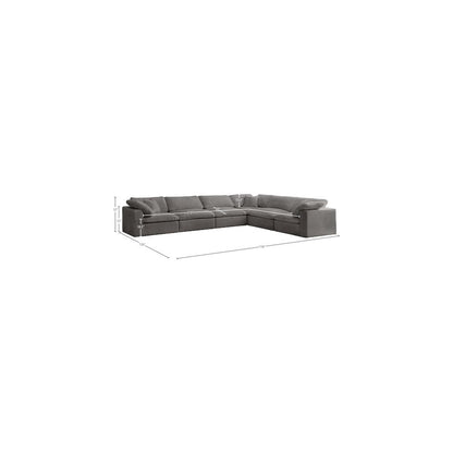 Cozy Grey Velvet Comfort Modular Sectional
