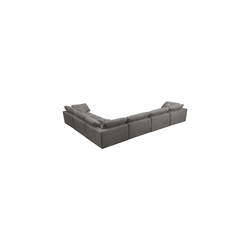 Cozy Grey Velvet Comfort Modular Sectional