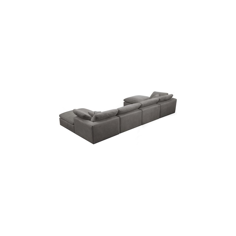 Cozy Grey Velvet Comfort Modular Sectional
