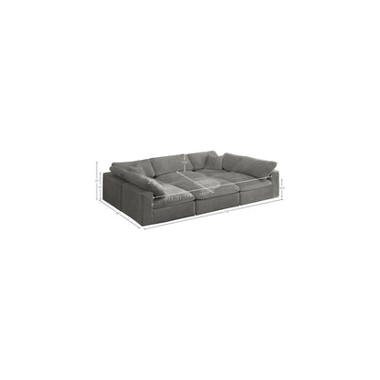Cozy Grey Velvet Comfort Modular Sectional