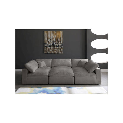 Cozy Grey Velvet Comfort Modular Sectional