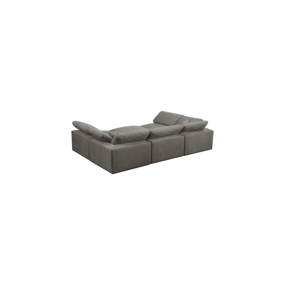 Cozy Grey Velvet Comfort Modular Sectional
