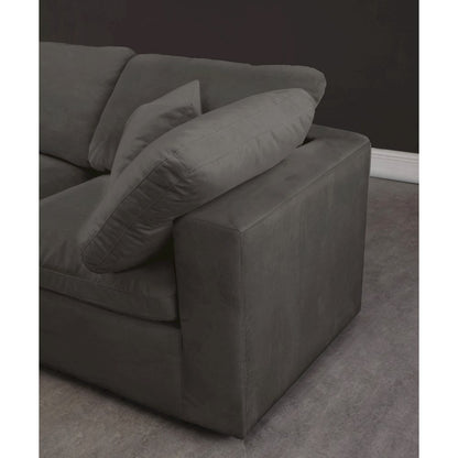 Cozy Grey Velvet Comfort Modular Sectional