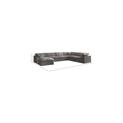 Cozy Grey Velvet Comfort Modular Sectional