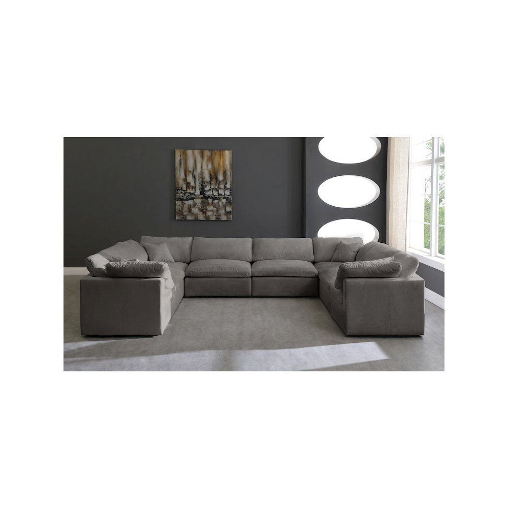 Cozy Grey Velvet Comfort Modular Sectional