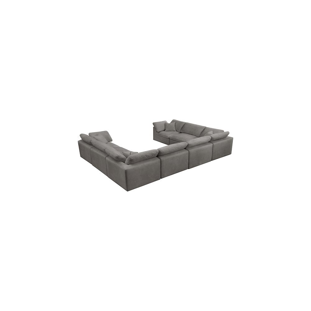 Cozy Grey Velvet Comfort Modular Sectional