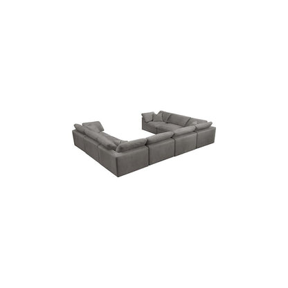 Cozy Grey Velvet Comfort Modular Sectional