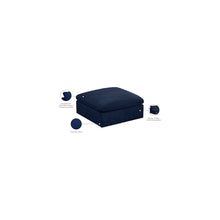 Cozy Navy Velvet Ottoman