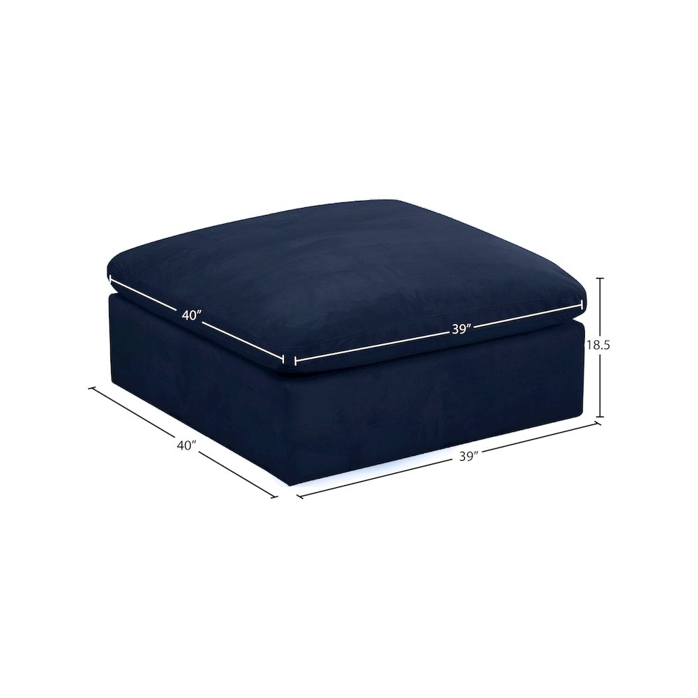 Cozy Navy Velvet Ottoman