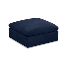 Cozy Navy Velvet Ottoman
