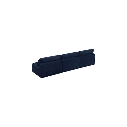 Cozy Navy Velvet Comfort Modular Armless Sofa