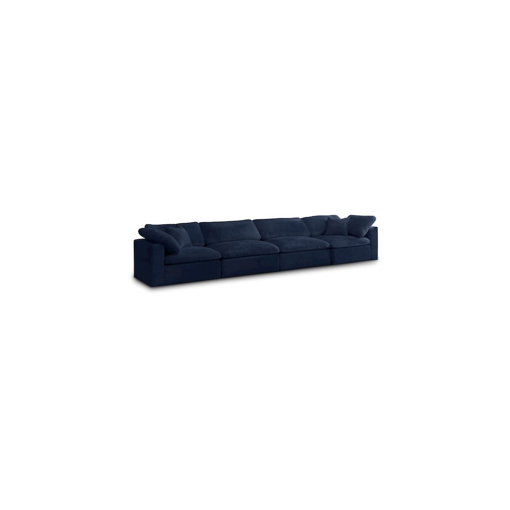 Cozy Navy Velvet Comfort Modular Sofa